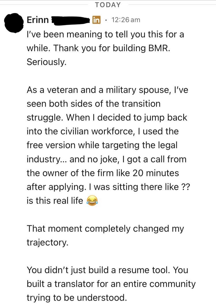 Success story from Erinn, Air Force Veteran