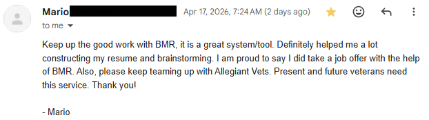 Success story from Mario, Master Sergeant (E-7) Air Force