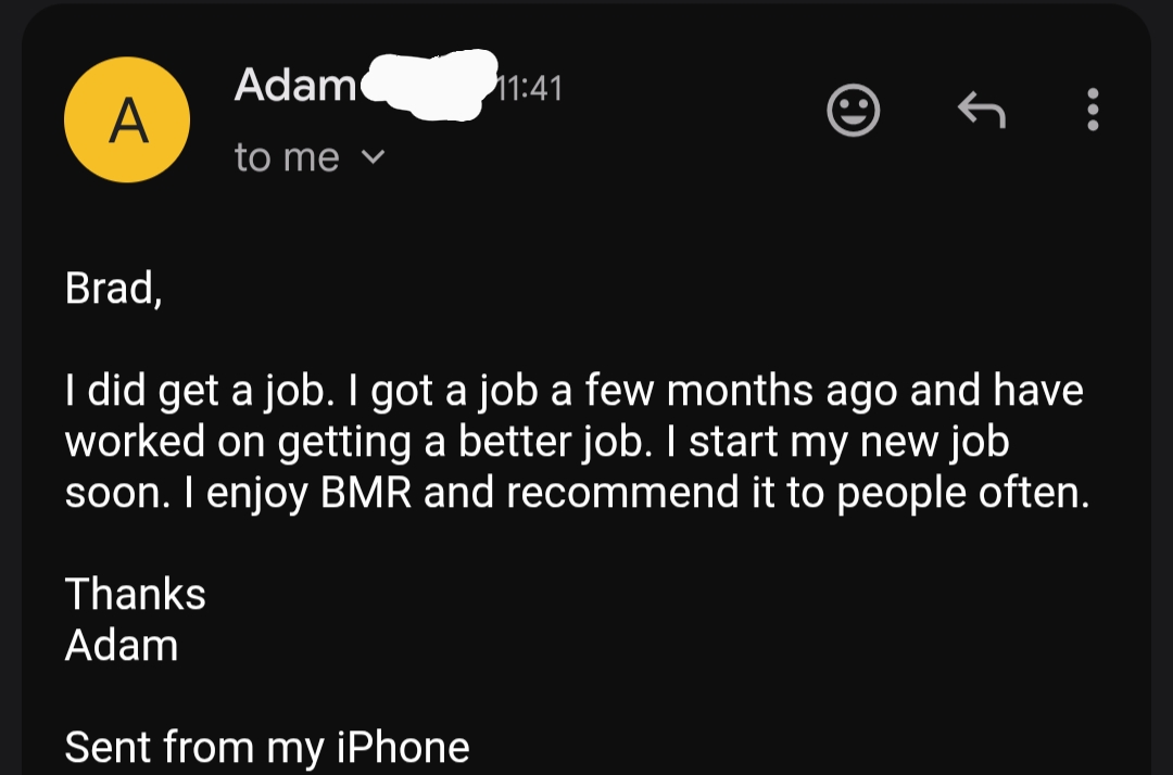 Success story from Adam, Master Sergeant (E-8) Army